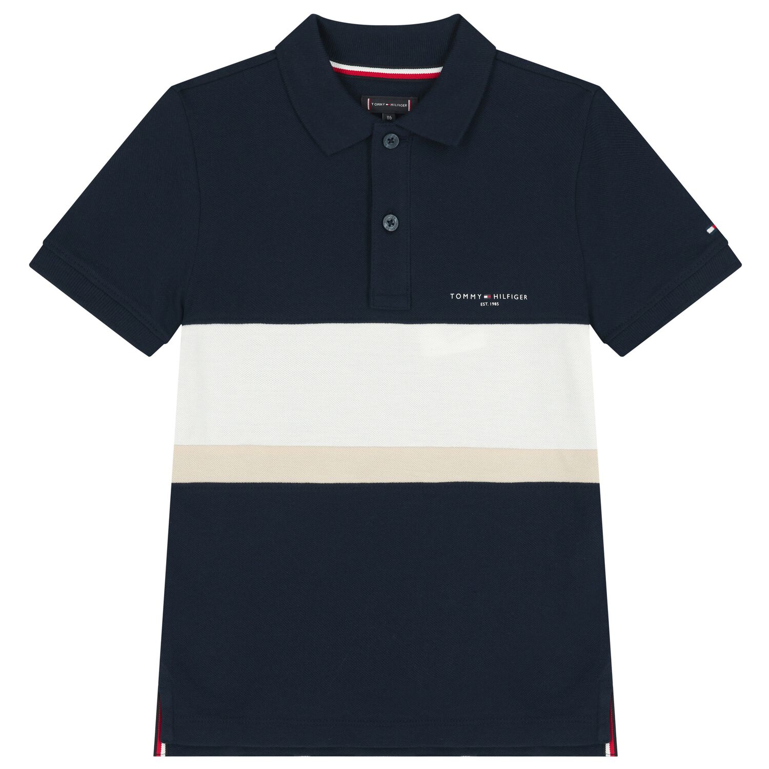 Boys Navy Blue Logo Polo Shirt, 2, hi-res