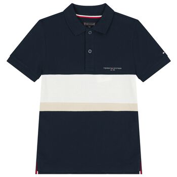Boys Navy Blue Logo Polo Shirt