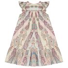Girls Muti-Coloured Embroidered Paisley Dress, 1, hi-res