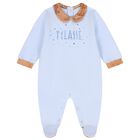 Baby Boys Blue & Beige Geo Map Babygrow Gift Set, 1, hi-res