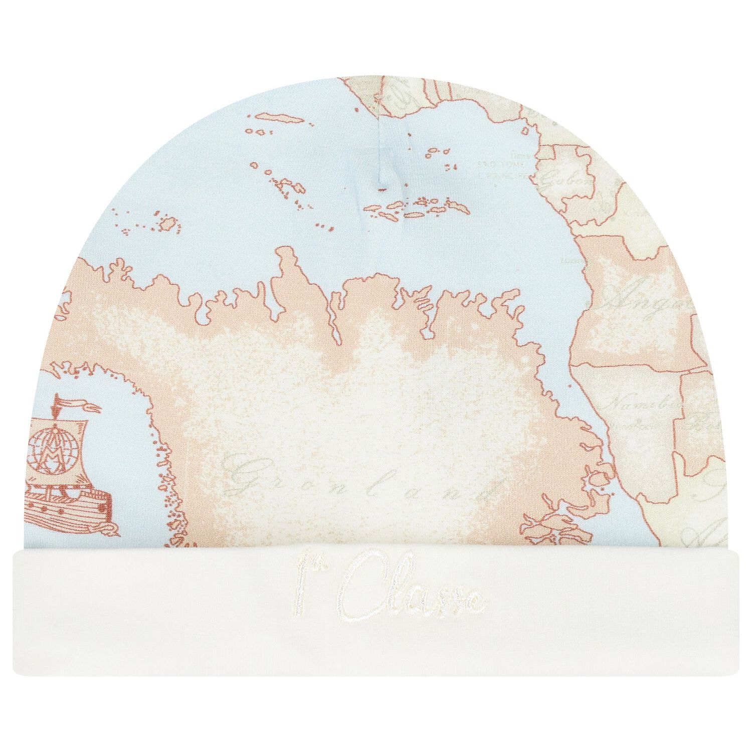 Baby Boys Beige & Blue Geo Map Babygrow Gift Set, 2, hi-res
