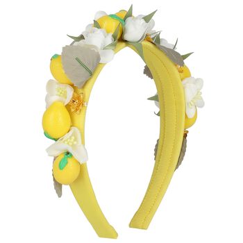 Girls Yellow Floral & Lemon Headband