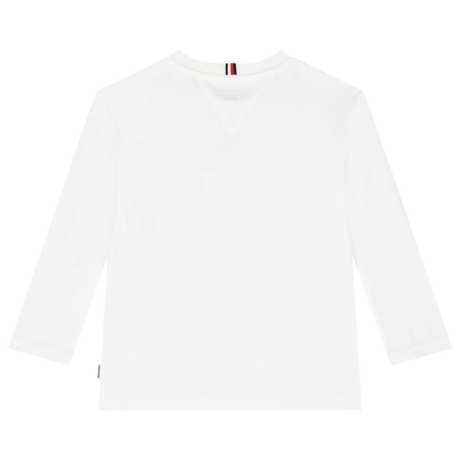 Boys White Logo Long Sleeve Top, 1, hi-res