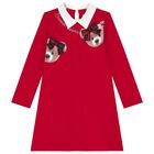 Girls Red Teddy Bear Dress, 1, hi-res