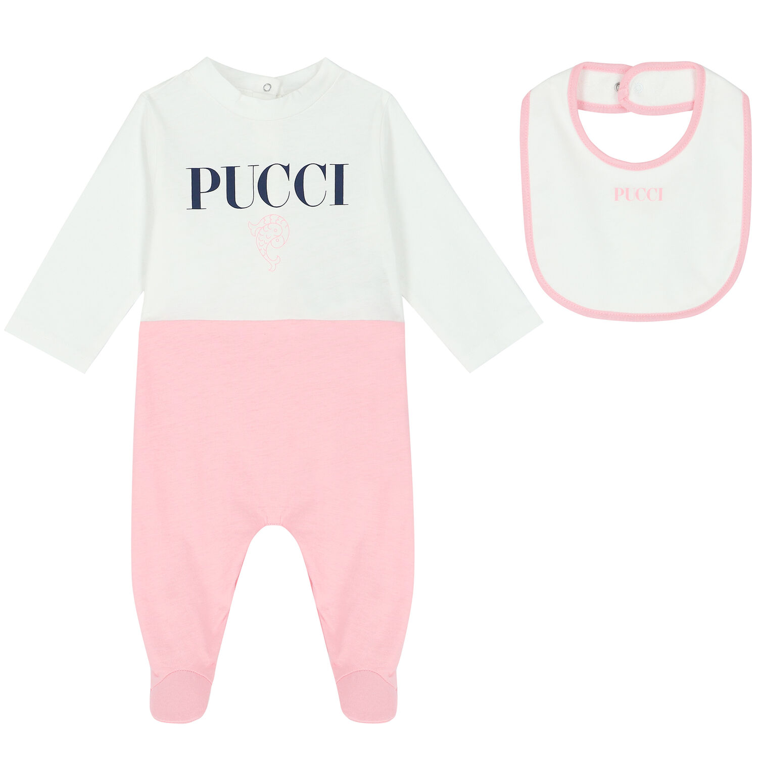 Baby Girls White & Pink Babygrow Set, 1, hi-res