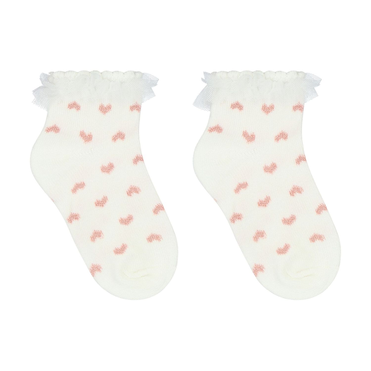 Younger Girls Pink & Ivory Socks ( 3-Pack ), 1, hi-res