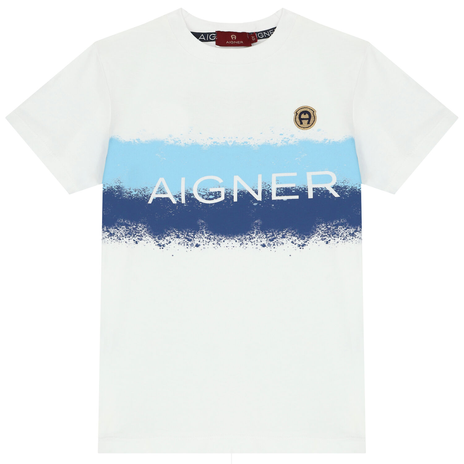 Boys White Striped Logo T-Shirt, 2, hi-res