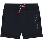 Baby Boys Navy Blue Logo Shorts Set, 1, hi-res