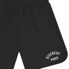 Boys Black Logo Shorts, 1, hi-res