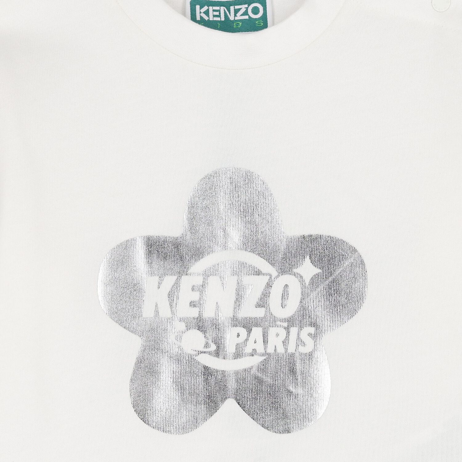 Younger Girls Ivory Logo Long Sleeve Top, 1, hi-res