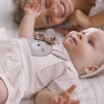 Baby Girls White & Beige Dress Set
