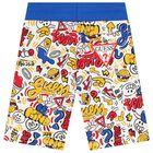Boys White & Blue Logo Shorts, 1, hi-res