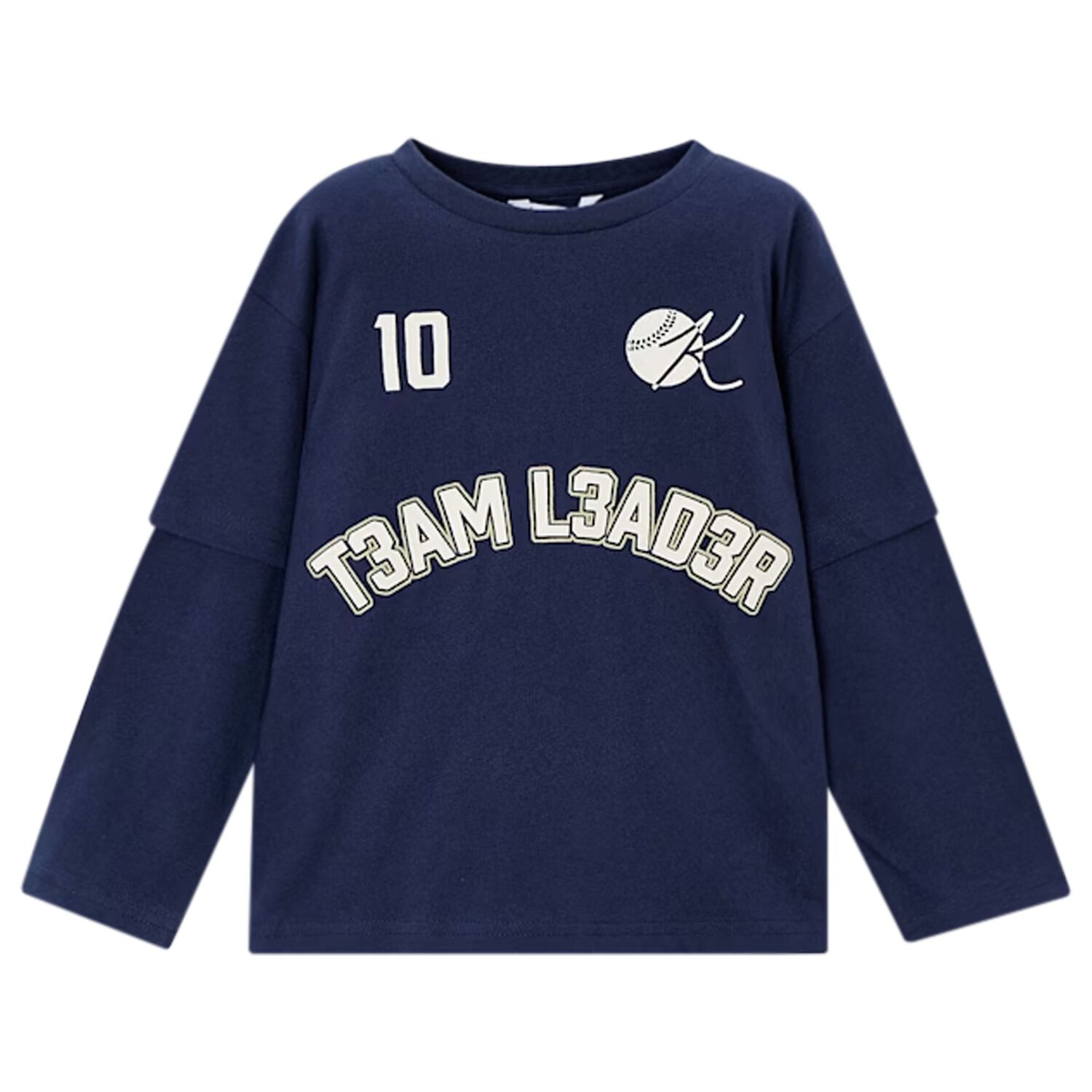 Boys Navy Blue Long Sleeve Top, 1, hi-res