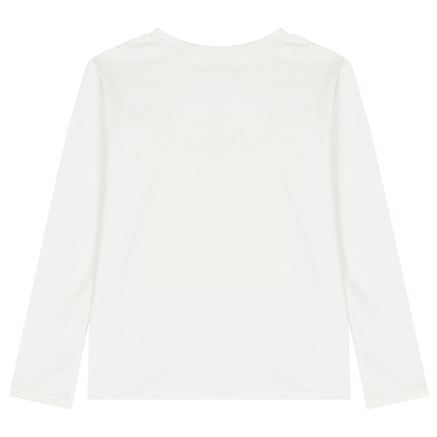 Girls White Embellished Heart Long Sleeve Top, 1, hi-res