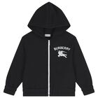 Boys Black EKD Logo Hooded Zip Up Top, 1, hi-res