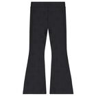 Girls Black Flared Leggings, 1, hi-res