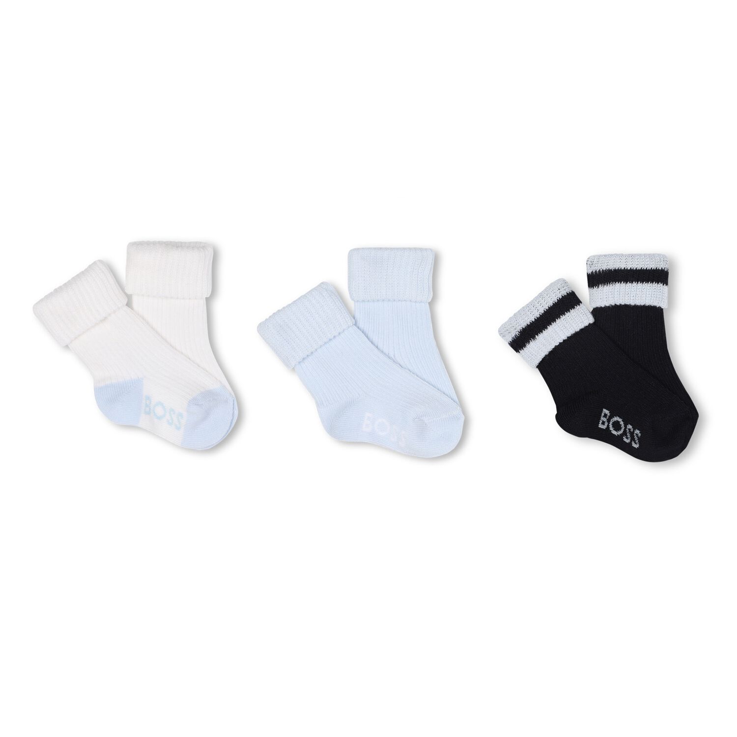Baby Boys Multi-Colored Logo Socks ( 3-Pack ), 2, hi-res image number null