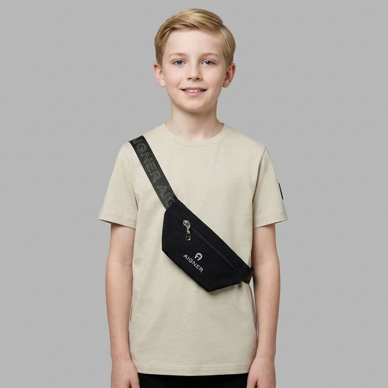 Boys Beige Logo Bag T-Shirt, 2, hi-res