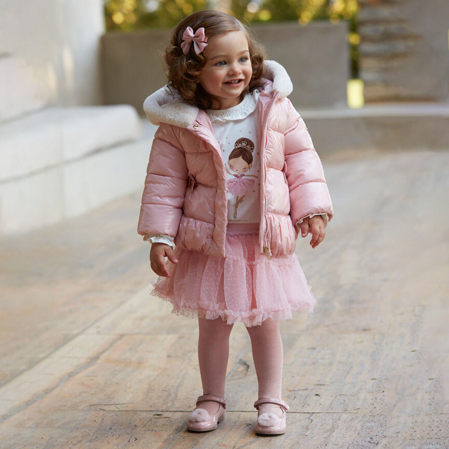 Younger Girls Pink Tulle Skirt, 1, hi-res