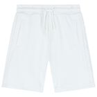 White Logo Bermuda Shorts, 1, hi-res