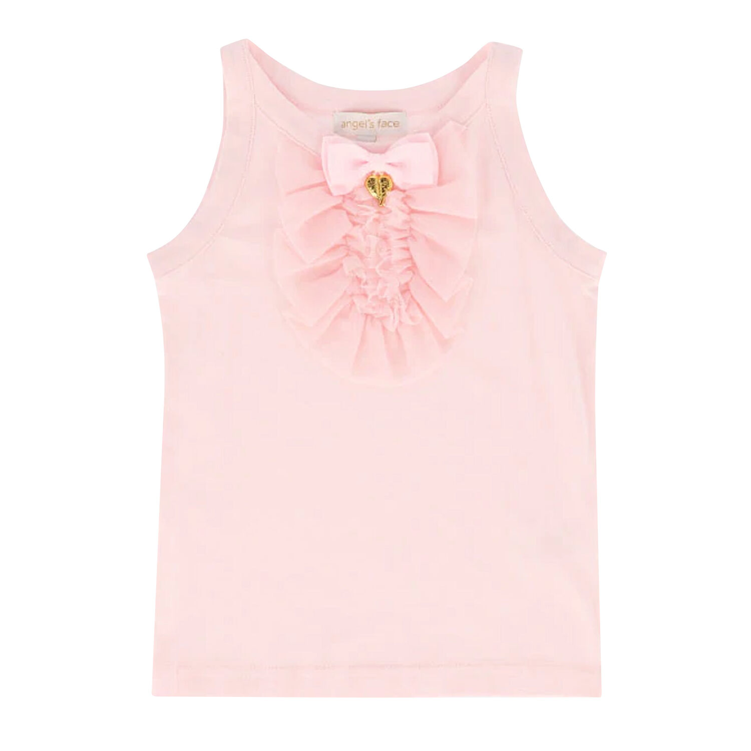 Girls Pink Tulle Ruffle Top, 1, hi-res