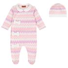 Baby Girls Pink Zigzag Babygrow Gift Set, 1, hi-res