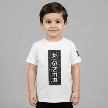Younger Boys White Logo T-Shirt