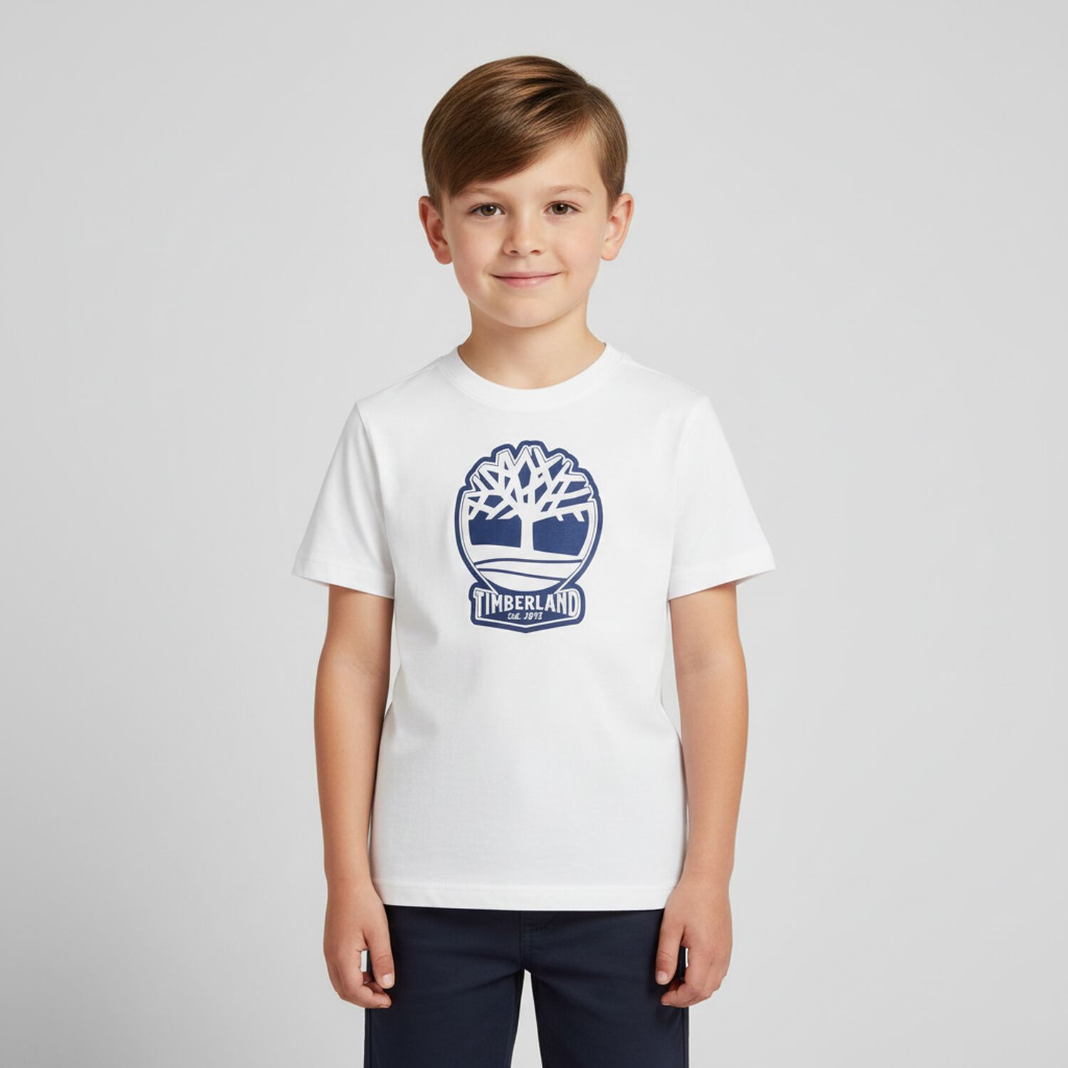 Boys White Logo T-Shirt, 2, hi-res