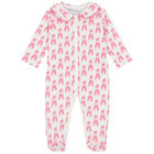 Baby Girls Ivory & Pink Babygrow, 1, hi-res