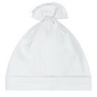 Baby Girls White Bow Hat, 1, hi-res