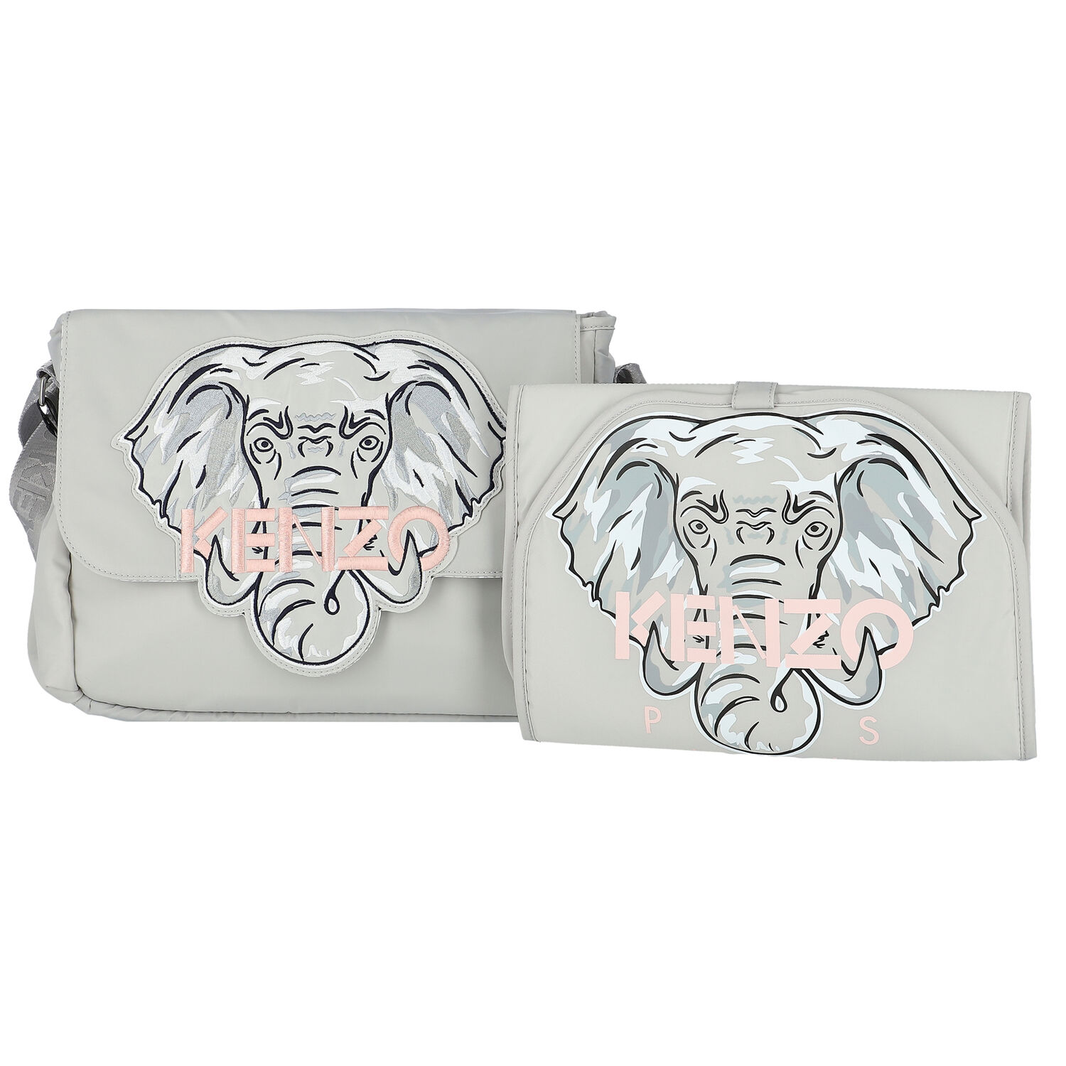 Grey Elephant Logo Baby Changing Bag, 1, hi-res