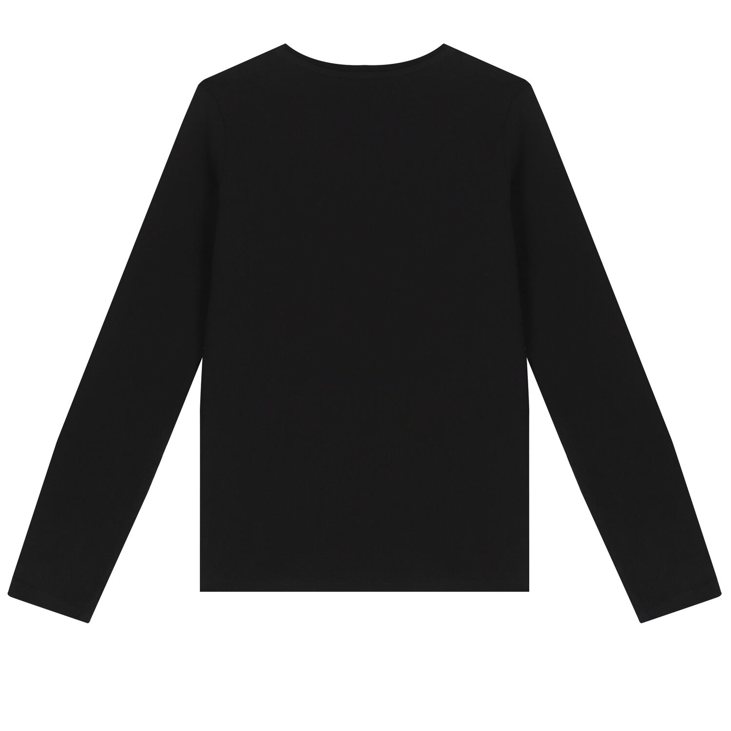 Girls Black Logo Long Sleeve Top, 2, hi-res