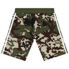 White & Green Trefoil Logo Shorts Set, 1, hi-res