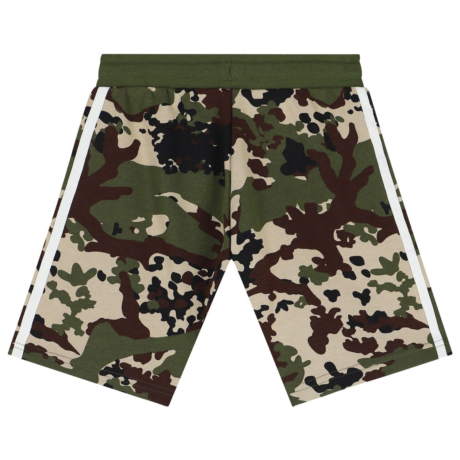 White & Green Trefoil Logo Shorts Set, 1, hi-res image number null