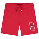 Boys Red Varsity Logo Jersey Shorts, 2, hi-res