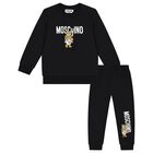 Black Teddy Bear Logo Tracksuit, 3, hi-res