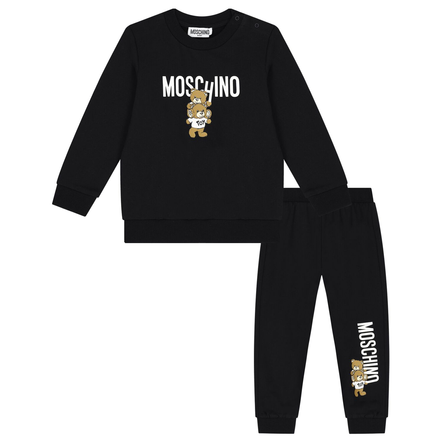 Black Teddy Bear Logo Tracksuit, 3, hi-res