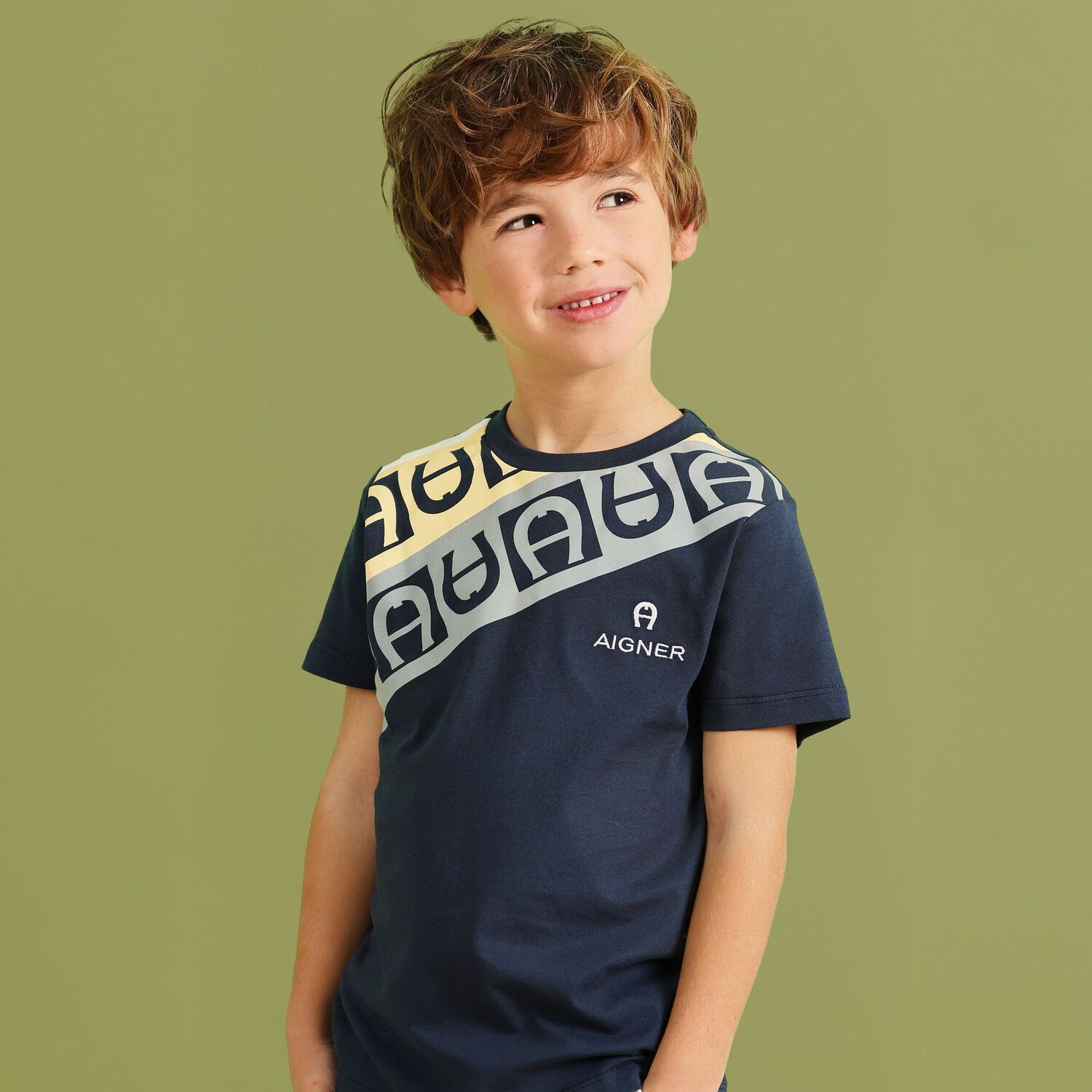 Boys Navy Blue Logo T-Shirt, 2, hi-res