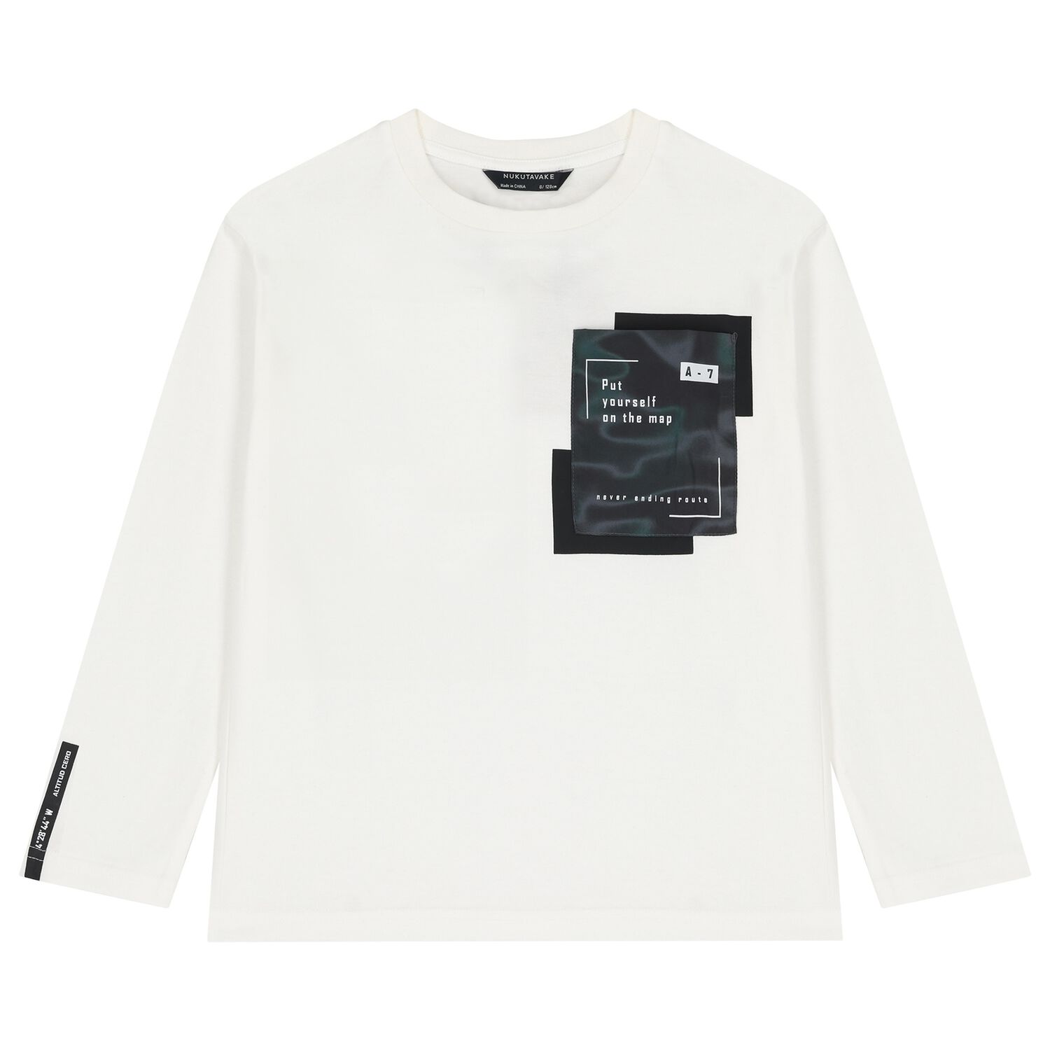 Boys Ivory Long Sleeve Top, 1, hi-res