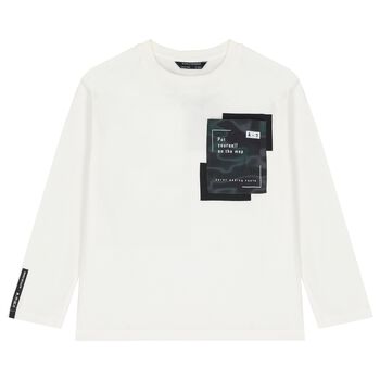 Boys Ivory Long Sleeve Top