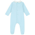 Baby Boys Blue Embroidered Babygrow, 1, hi-res