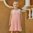 Girls Pink Bow Dress, 2, hi-res