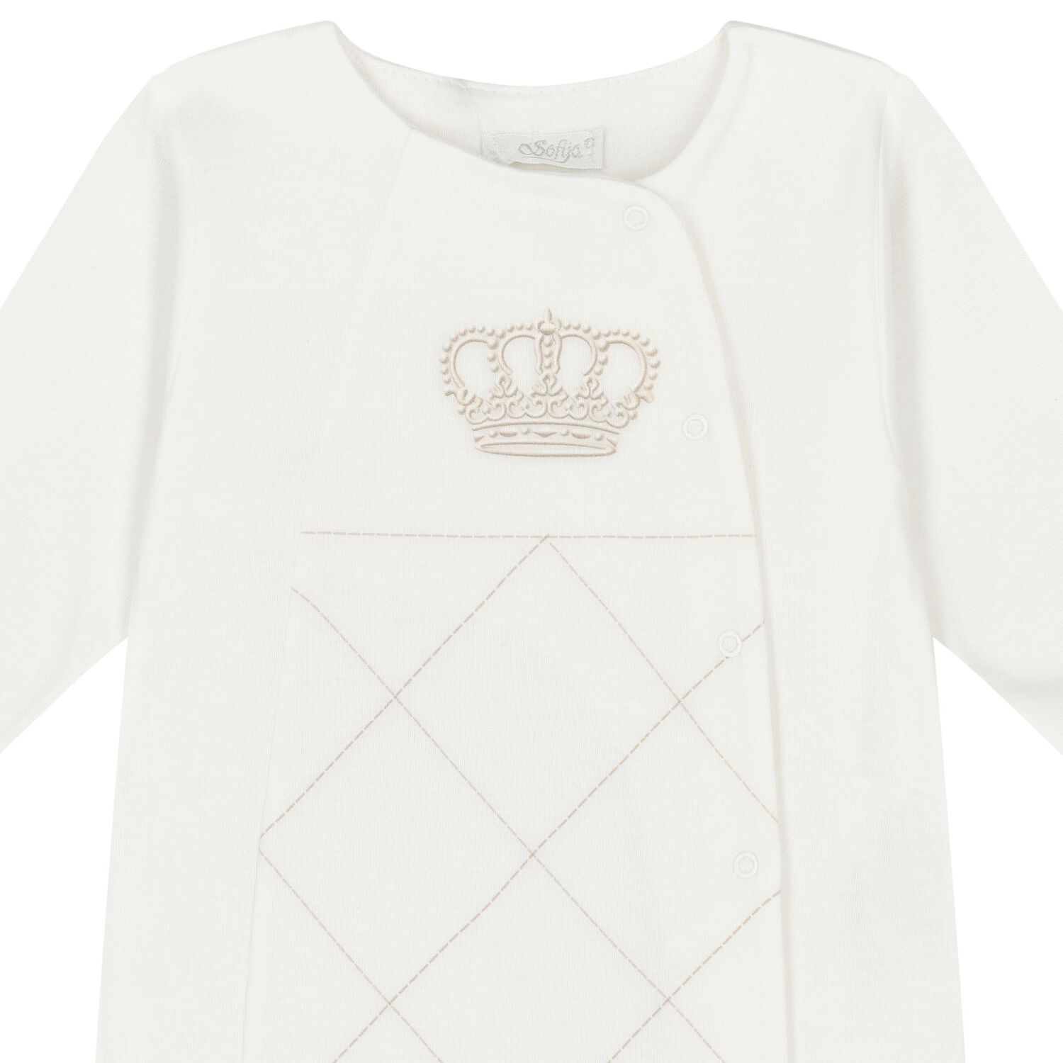 Ivory Crown Babygrow, 1, hi-res