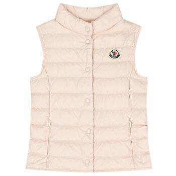 Girls Pink Logo Padded Gilet