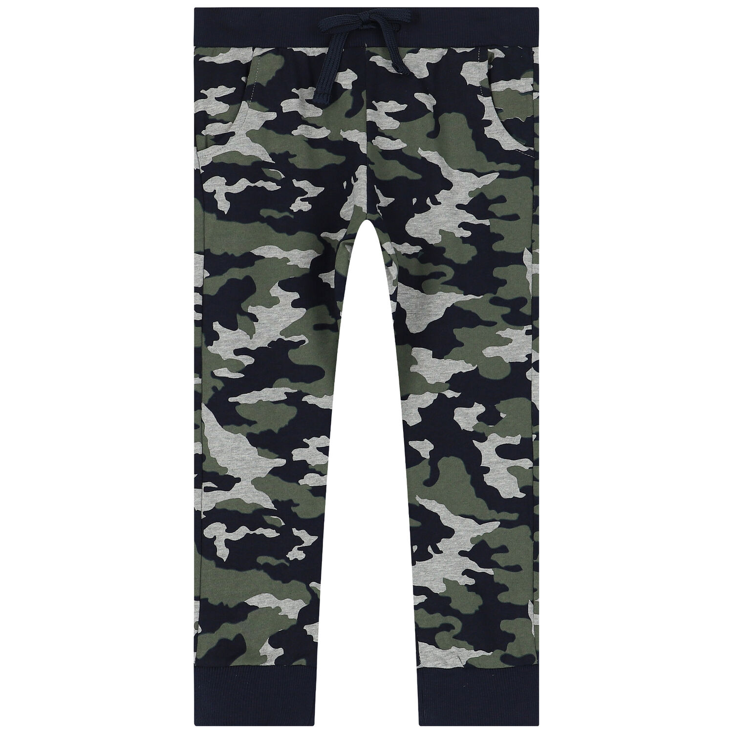 Boys Navy & Green Camouflaged Tracksuit, 1, hi-res