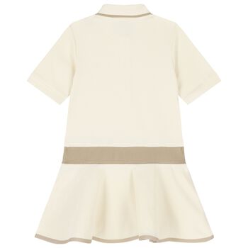 Girls Ivory Logo Polo Dress