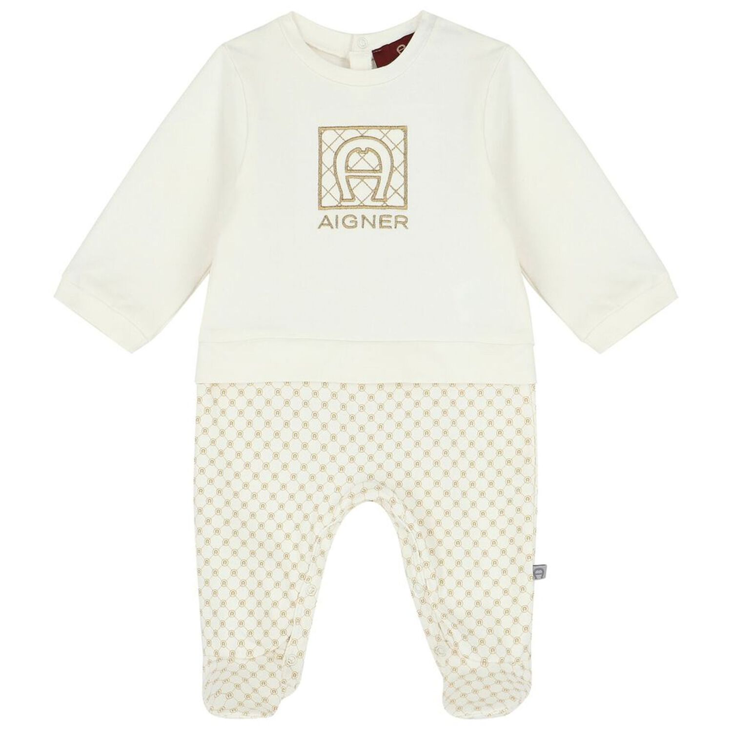 Ivory & Gold Logo Babygrow Gift Set, 1, hi-res image number null