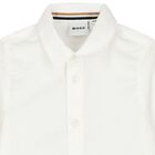 Younger Boys White Logo Shirt, 1, hi-res