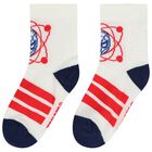 Boys Black & White Marvel Logo Socks ( 3-Pack ), 1, hi-res