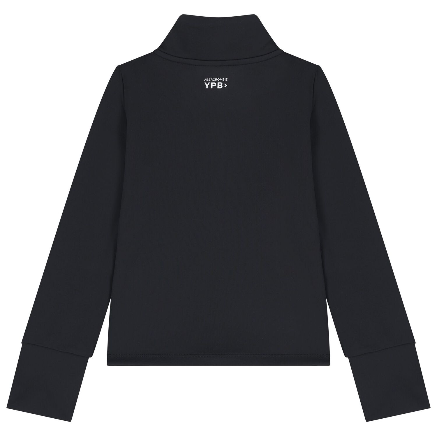 Girls Black Logo Zip Up Top, 1, hi-res